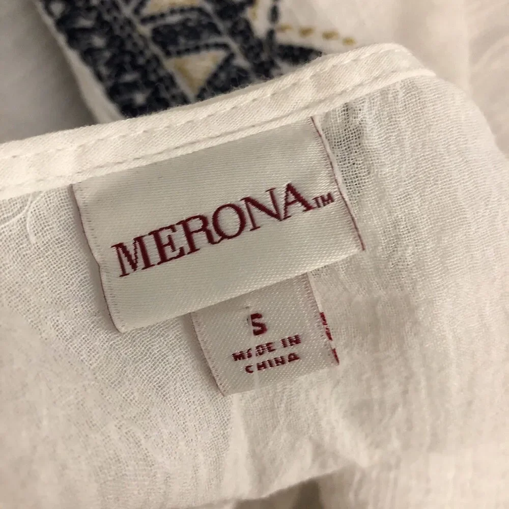 Merona Women's Lightweight Embroided Boho Swim Coverup Size Small